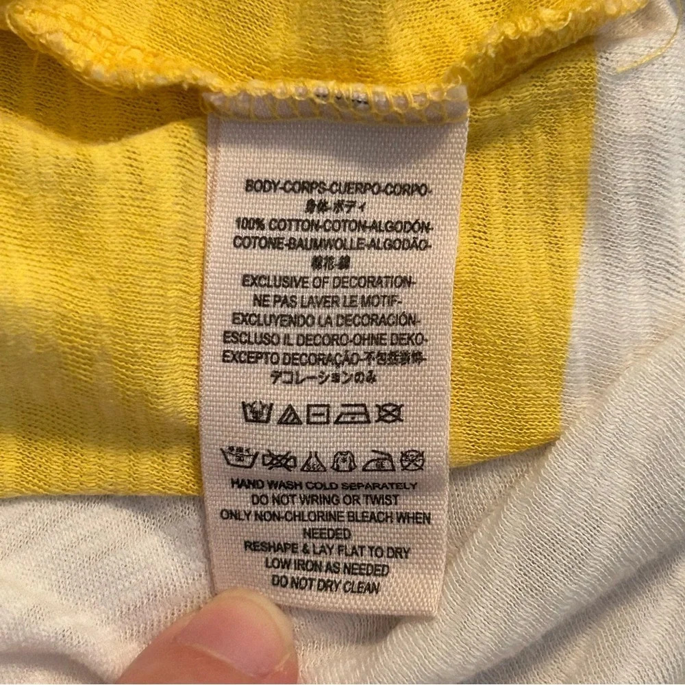 Free People We The Free XS Yellow Stripe Mesh Lace Front Raw Hem Tank Top Y2K - Picture 7 of 10
